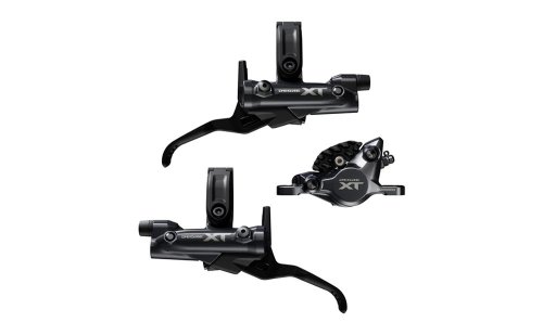 Shimano BR-M8200/BL-M8200 XT 2 pot bled brake levers and callipers, front and rear Set