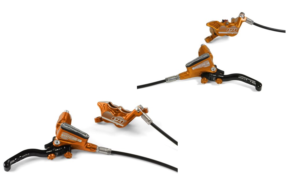 Hope Tech 3 E4 Brake Orange Pair - Front/Right - Rear/Left