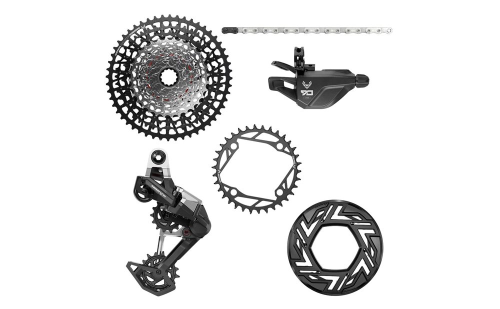 SRAM Eagle 90 Groupset Emtb (Rear Der, Single Click Trigger Wclamp, Cr 104Bcd T-Type 34T, Clip-On Gu